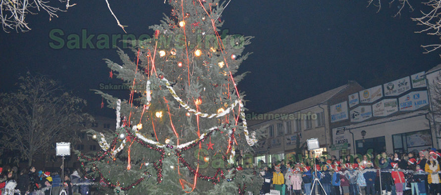 Светлините на коледната елха  в Тополовград грейнаха
